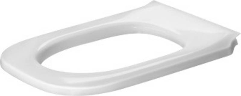 Duravit D-Code WC-Sitzring, Bügelbefestigung, 361x490mm, verlängert, Weiß glänzend, Edelstahl Scharniere, 0060710000 von Duravit