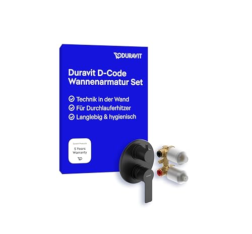Duravit D-Code Wannenarmatur Set für 2 Verbraucher, inkl. Fertigmontageset mit Unterputz-Grundkörper, Einhebel-Brausemischer mit Keramikmischsystem, Schwarz Matt Duravit D-Code Wannenarmatur Set für 2 Verbraucher, inkl. Fertigmontageset mit Unterputz-Grundkörper, Einhebel-Brausemischer mit Keramikmischsystem, Schwarz Matt von Duravit