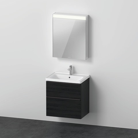 Duravit D-Neo Möbelwaschtisch mit Waschtischunterbau und Spiegelschrank 650x480x2000 mm - DE0115R161 DE0115R1616 von Duravit