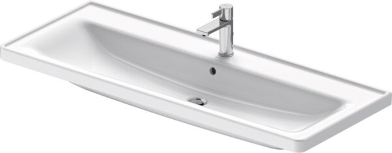 Duravit D-Neo Waschtisch, 1205x480mm, 1 Hahnloch, mit Überlauf, Weiß Hochglanz, 2367120000 von Duravit