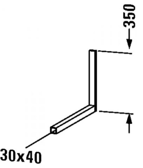 Duravit Delos Konsolenträger Winkel 9963, 40x498mm, DL996300000 von Duravit