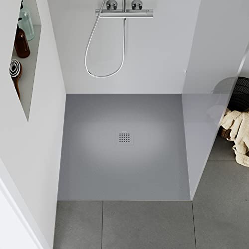 Duravit DuraBayas Duschwanne aus Mineralguss, 90 cm - Farbe wählbar, Farbe:Hellgrau matt von Duravit