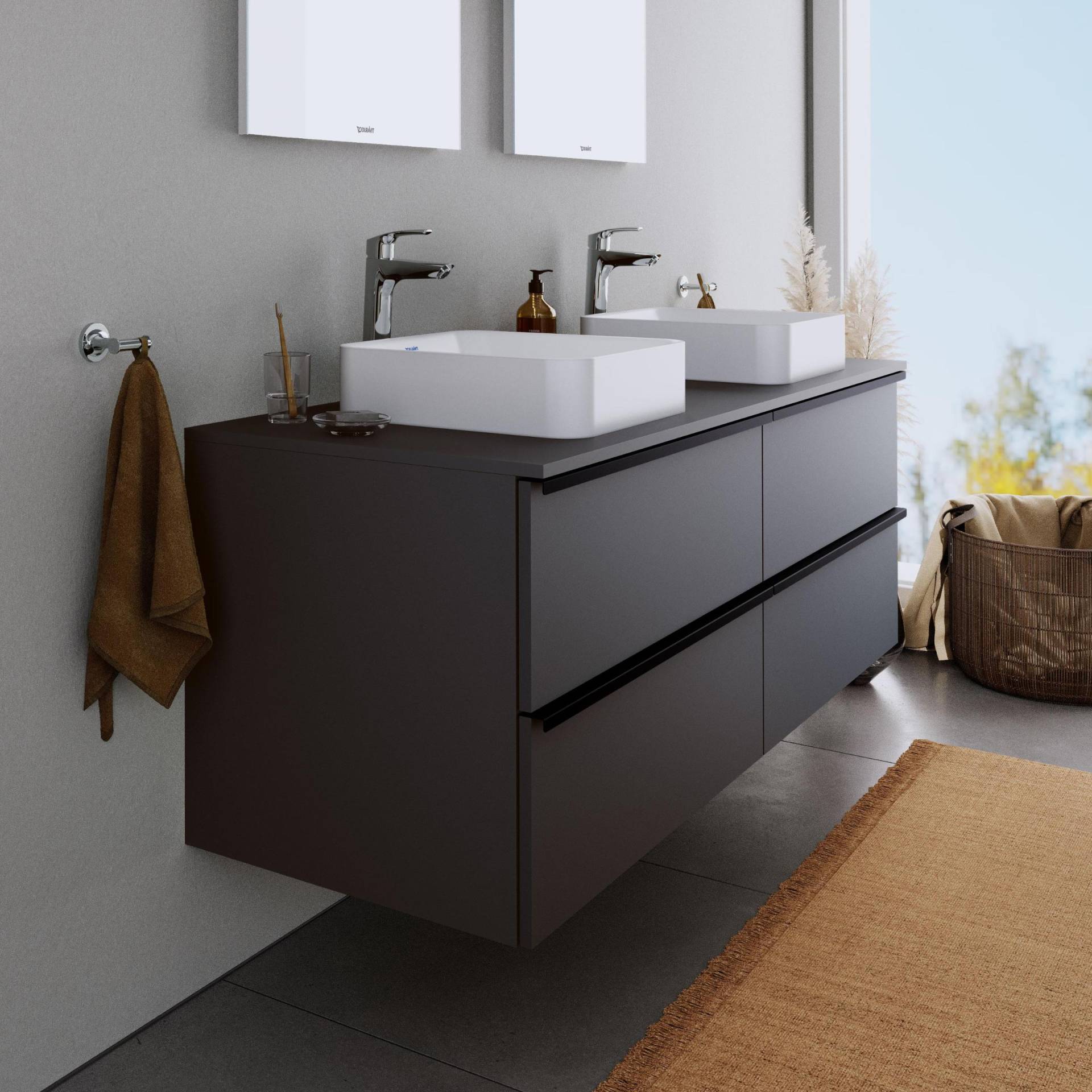 Duravit DuraPoint Waschtischunterschrank mit Griffleiste, für Aufsatzbecken, 160 cm – Farbe wählbar von Duravit