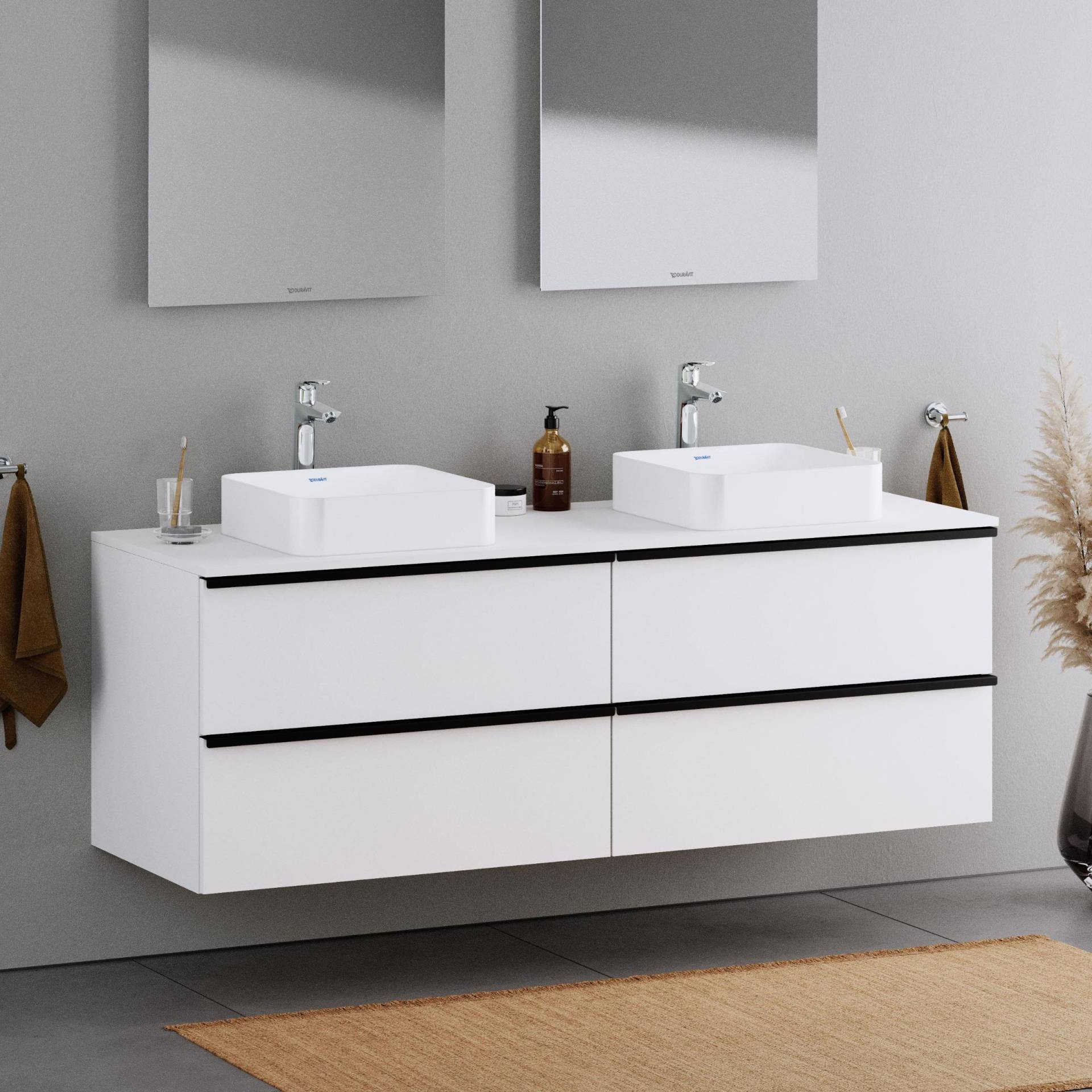 Duravit DuraPoint Waschtischunterschrank mit Griffleiste, für Aufsatzbecken, 160 cm – Farbe wählbar von Duravit