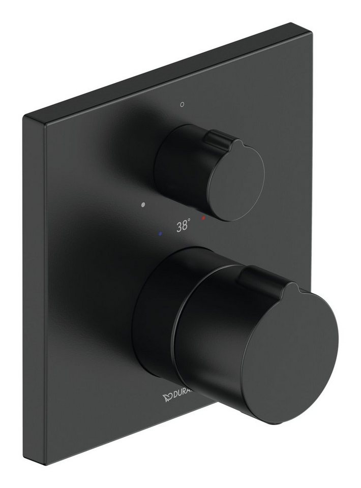 Duravit Duscharmatur C.1 Brausethermostat Unterputz mit Abstellventil 150 x 150 mm - Schwarz von Duravit