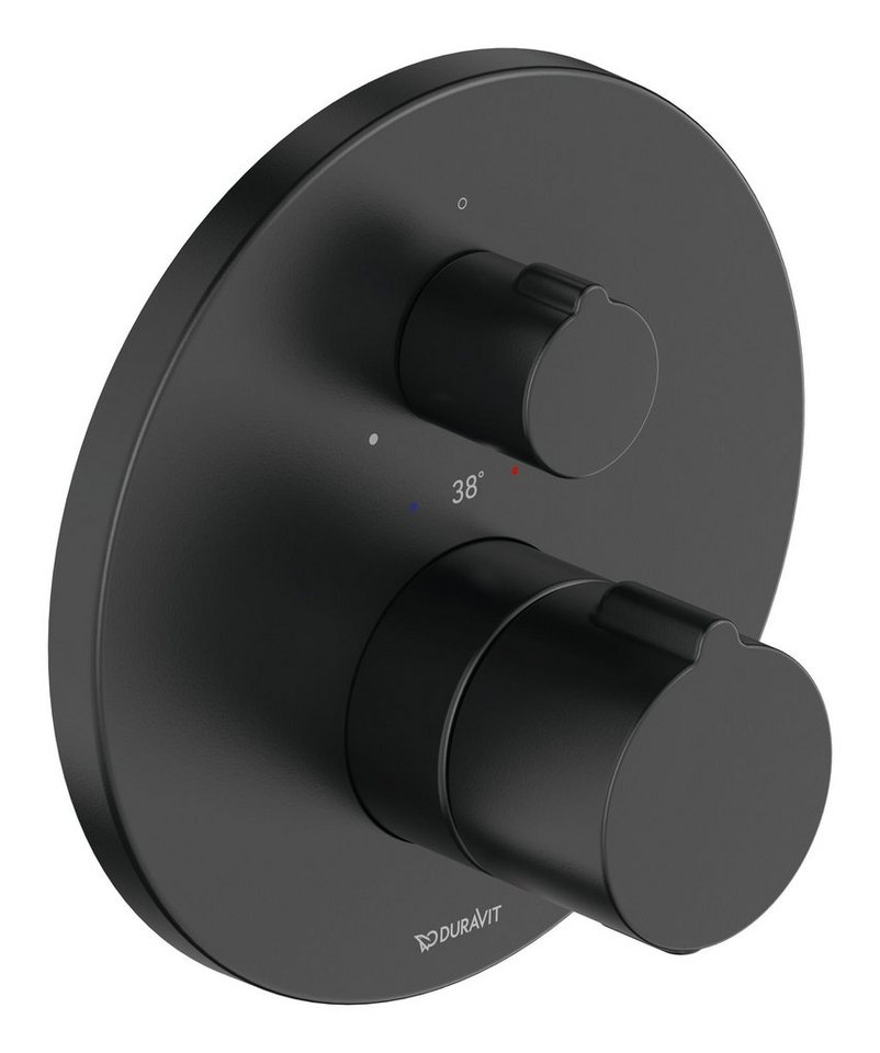 Duravit Duscharmatur C.1 Brausethermostat Unterputz mit Abstellventil Ø 170 mm - Schwarz von Duravit