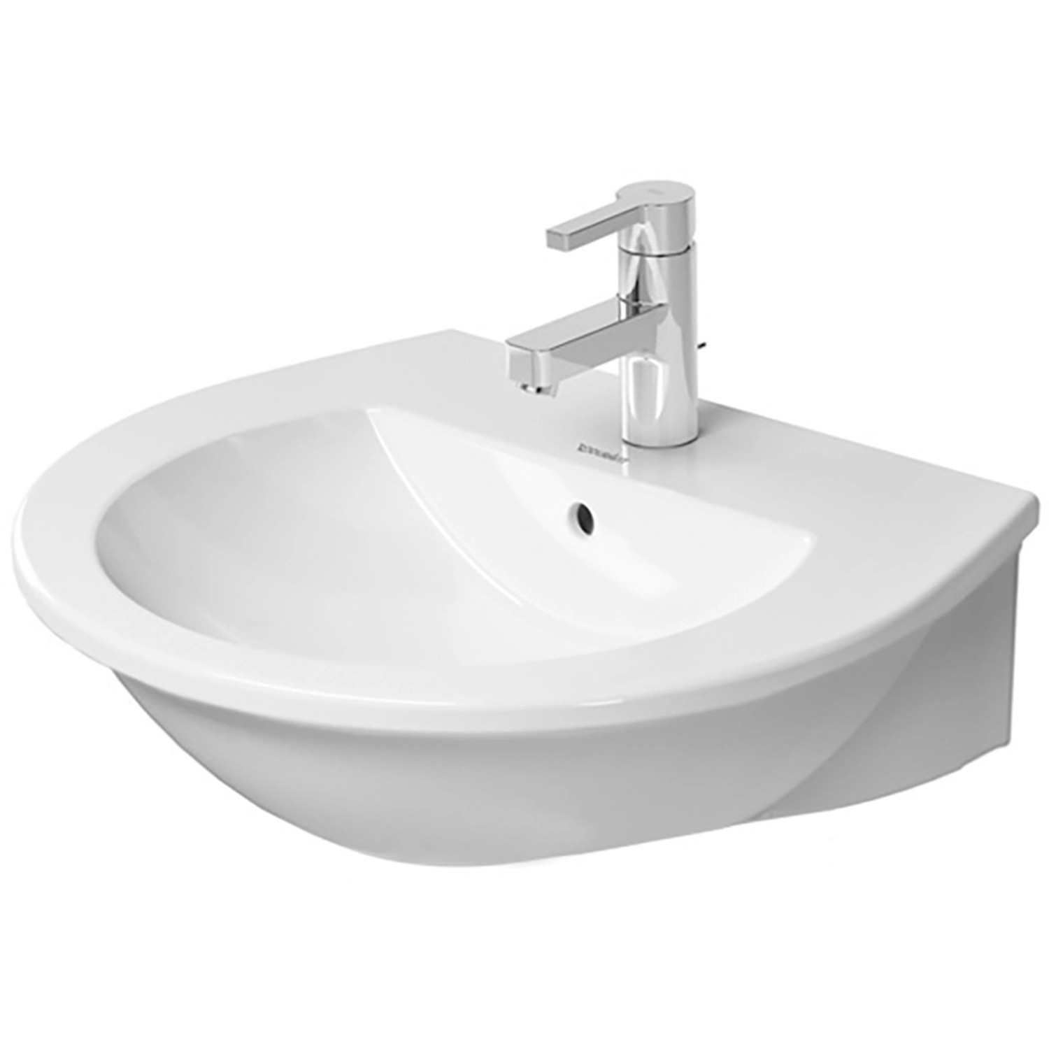 Duravit Handwaschbecken Darling New 55 cm Weiß mit Überlauf 1 Hahnloch Wondergl. von DURAVIT