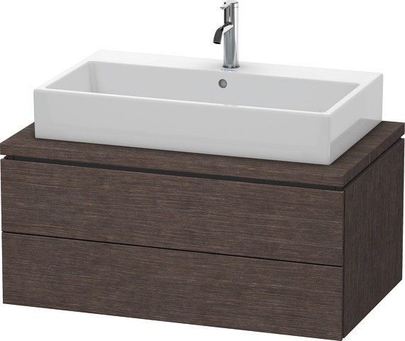 Duravit L-Cube Konsolenwaschtischunterbau wandhängend Eiche dunkel gebürstet Matt 920x547x400 mm - L LC5818072720A00 von Duravit