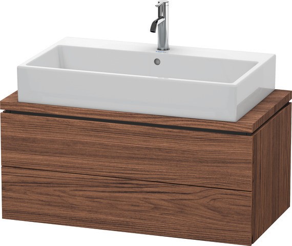 Duravit L-Cube Konsolenwaschtischunterbau wandhängend Nussbaum dunkel Matt 920x477x400 mm - LC580802 LC5808021210A00 von Duravit