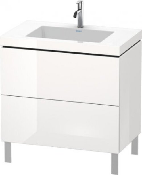 Duravit L-Cube Möbelwaschtisch c-bonded mit Unterbau bodenstehend, 80x48 cm, 2 Auszüge, ohne Überlauf, 3 Hahnlöcher, LC6937T8787 Duravit L-Cube Möbelwaschtisch c-bonded mit Unterbau bodenstehend, 80x48 cm, 2 Auszüge, ohne Überlauf, 3 Hahnlöcher, LC6937T8787 von Duravit