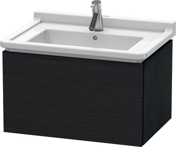 Duravit L-Cube Waschtischunterbau wandhängend Eiche Schwarz Matt 670x469x408 mm - LC6164016160E00 LC6164016160E00 von Duravit