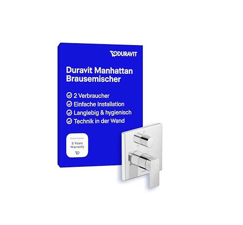 Duravit Manhattan Duscharmatur Unterputz für 2 Verbraucher mit Umstellventil, Einhebel-Brausemischer mit Keramikmischsystem, Chrom von Duravit