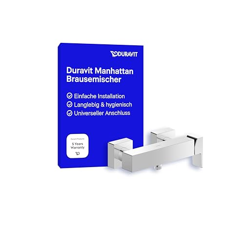 Duravit Manhattan Duscharmatur Aufputz für 1 Verbraucher, Badewannenarmatur, Einhebel-Brausemischer mit Keramikmischsystem, Chrom von Duravit