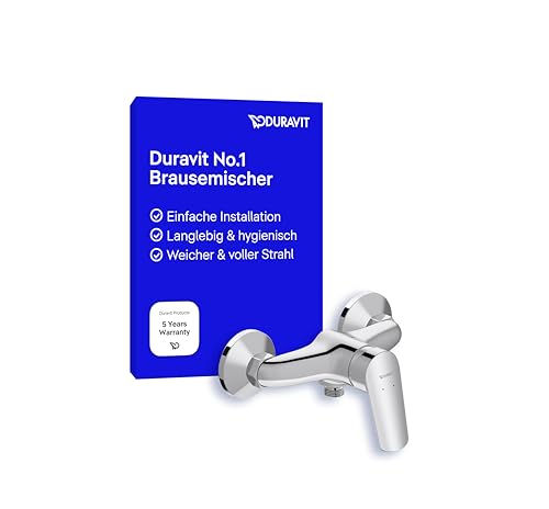 Duravit No.1 Duscharmatur Aufputz für 1 Verbraucher, Badewannenarmatur mit Rückflussverhinderer, Einhebel-Brausemischer mit Keramikmischsystem, chrom von Duravit