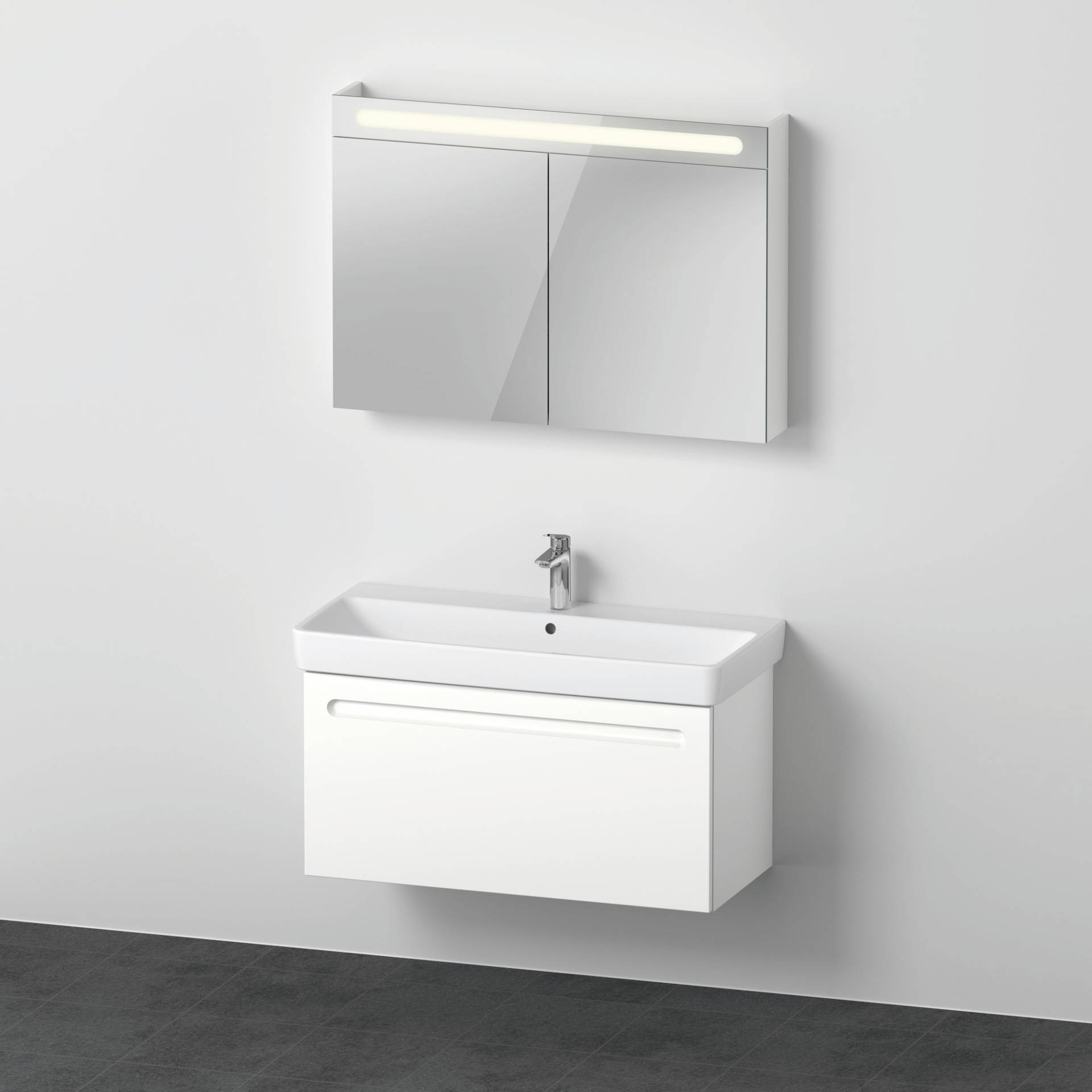 Duravit No.1 Möbelset 1000, inklusive Waschtisch, Waschtischunterbau, Spiegelschrank, N10184018180000 von Duravit