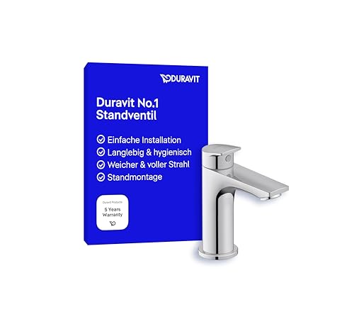 Duravit No.1 Standventil (Auslauf Höhe 89 mm), Kaltwasser Waschtischarmatur, Kaltwasserhahn Bad, Kaltwasserarmatur, Chrom von Duravit