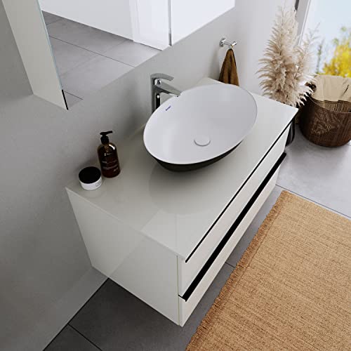 Duravit Ovales Aufsatzwaschbecken DuraPort 60x40x14,5cm Waschbecken aus Mineralguss Handwaschbecken in Schwarz/Weiß Matt Waschtisch für Unterschränke Badezimmer Duravit Ovales Aufsatzwaschbecken DuraPort 60x40x14,5cm Waschbecken aus Mineralguss Handwaschbecken in Schwarz/Weiß Matt Waschtisch für Unterschränke Badezimmer von Duravit