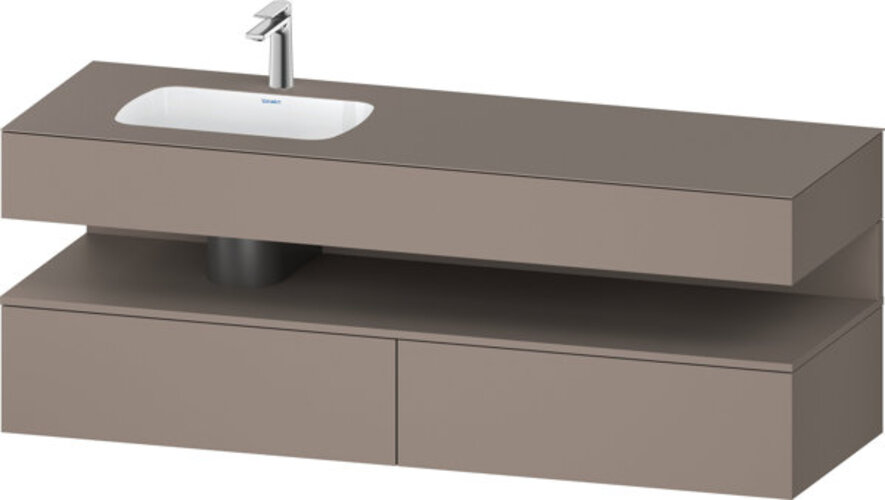 Duravit Qatego Einbauwaschtisch mit Konsolenwaschtischunterbau, 1600x550x600mm, Nische Basalt Matt, Becken links, QA4795043430010 Duravit Qatego Einbauwaschtisch mit Konsolenwaschtischunterbau, 1600x550x600mm, Nische Basalt Matt, Becken links, QA4795043430010 von Duravit