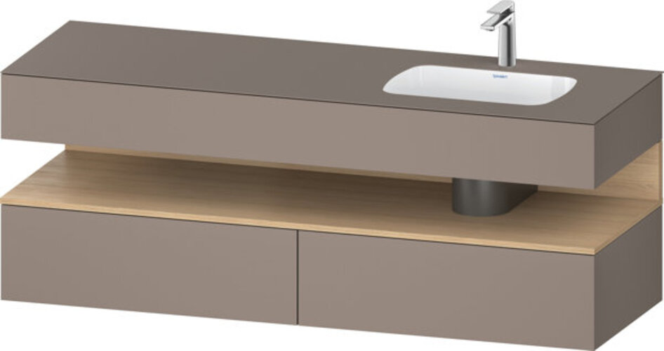 Duravit Qatego Einbauwaschtisch mit Konsolenwaschtischunterbau, 1600x550x600mm, Nische Eiche Natur, Becken rechts, QA4796030430000 Duravit Qatego Einbauwaschtisch mit Konsolenwaschtischunterbau, 1600x550x600mm, Nische Eiche Natur, Becken rechts, QA4796030430000 von Duravit