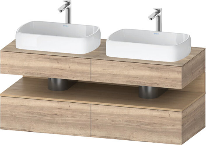 Duravit Qatego Konsolenwaschtischunterbau, 2 Auszüge, 2 Schubkästen, 2 Ausschnitte, 1400x550x600mm, Nische Eiche Natur, QA4767030550000 Duravit Qatego Konsolenwaschtischunterbau, 2 Auszüge, 2 Schubkästen, 2 Ausschnitte, 1400x550x600mm, Nische Eiche Natur, QA4767030550000 von Duravit