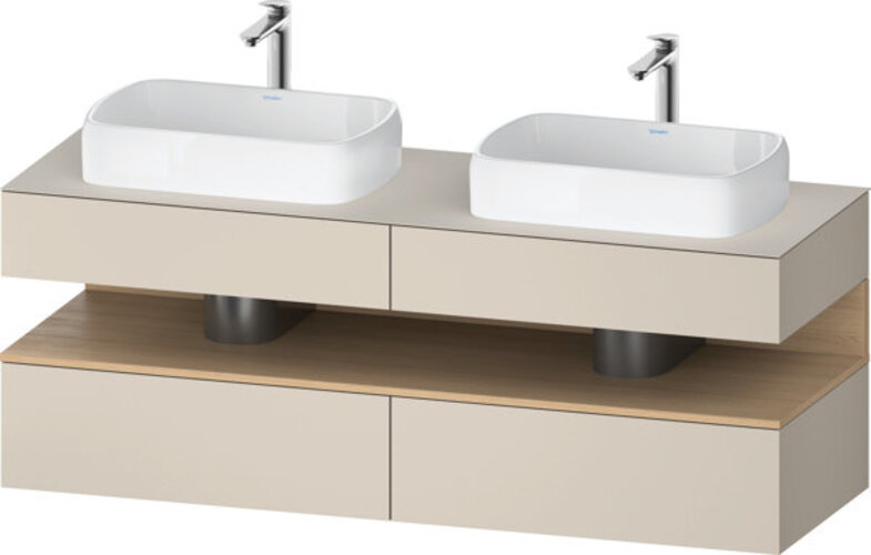 Duravit Qatego Konsolenwaschtischunterbau, 2 Auszüge, 2 Schubkästen, 2 Ausschnitte, 1600x550x600mm, Nische Eiche Natur, QA4779030830000 Duravit Qatego Konsolenwaschtischunterbau, 2 Auszüge, 2 Schubkästen, 2 Ausschnitte, 1600x550x600mm, Nische Eiche Natur, QA4779030830000 von Duravit