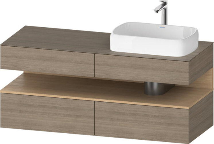 Duravit Qatego Konsolenwaschtischunterbau, 2 Auszüge, 2 Schubkästen, Ausschnitt rechts, 1400x550x600mm, Nische Eiche Natur, QA4766030350010 Duravit Qatego Konsolenwaschtischunterbau, 2 Auszüge, 2 Schubkästen, Ausschnitt rechts, 1400x550x600mm, Nische Eiche Natur, QA4766030350010 von Duravit