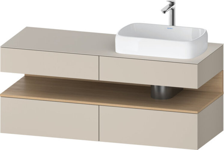 Duravit Qatego Konsolenwaschtischunterbau, 2 Auszüge, 2 Schubkästen, Ausschnitt rechts, 1400x550x600mm, Nische Eiche Natur, QA4766030830000 Duravit Qatego Konsolenwaschtischunterbau, 2 Auszüge, 2 Schubkästen, Ausschnitt rechts, 1400x550x600mm, Nische Eiche Natur, QA4766030830000 von Duravit