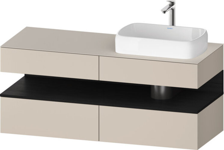 Duravit Qatego Konsolenwaschtischunterbau, 2 Auszüge, 2 Schubkästen, Ausschnitt rechts, 1400x550x600mm, Nische Eiche Schwarz, QA4766016830010 Duravit Qatego Konsolenwaschtischunterbau, 2 Auszüge, 2 Schubkästen, Ausschnitt rechts, 1400x550x600mm, Nische Eiche Schwarz, QA4766016830010 von Duravit