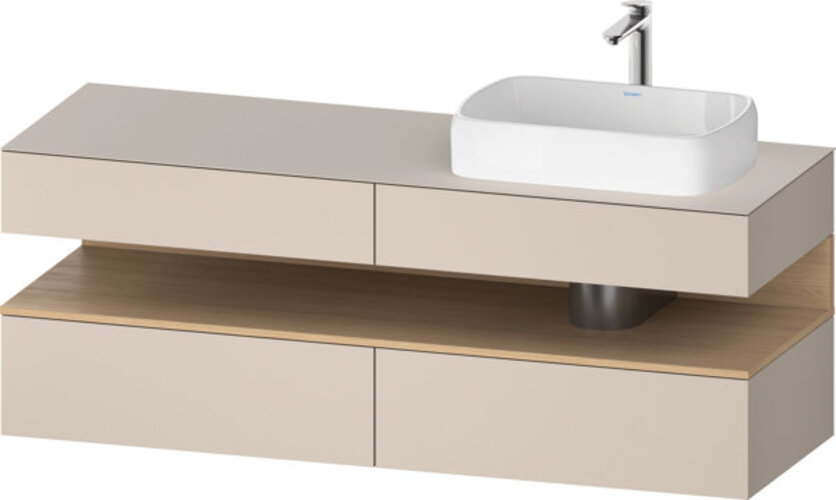 Duravit Qatego Konsolenwaschtischunterbau, 2 Auszüge, 2 Schubkästen, Ausschnitt rechts, 1600x550x600mm, Nische Eiche Natur, QA4778030910010 Duravit Qatego Konsolenwaschtischunterbau, 2 Auszüge, 2 Schubkästen, Ausschnitt rechts, 1600x550x600mm, Nische Eiche Natur, QA4778030910010 von Duravit