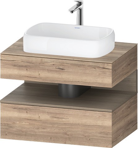 Duravit Qatego Konsolenwaschtischunterbau wandhängend Eiche Marmoriert Matt 800x550x600 mm - QA47300 QA4730035550010 von Duravit