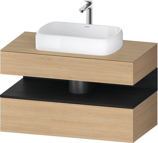 Duravit Qatego Konsolenwaschtischunterbau wandhängend Natur Eiche Matt 1000x550x600 mm - QA473101630 QA4731016300010 von Duravit