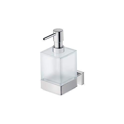 Duravit Seifenspender Karree, Flüssigseifen-Spender, Pumpseifenspender nachfüllbar, Wandmontage, Fassungsvermögen 360 ml, Chrom von Duravit