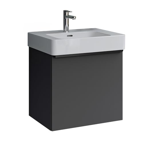 Duravit Soleil Badmöbel-Set mit Griffleiste inkl. Waschbecken, mit 1 Auszug, 60 cm - Farbe wählbar, Farbe:Graphit von Duravit