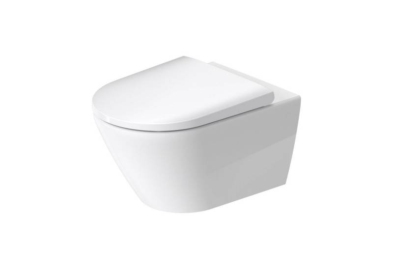 Duravit Tiefspül-WC D-Neo WC Set Rimless WC-Sitz Toilettensitz randlos, wandhängend, Wand-WC, spülrandlos von Duravit