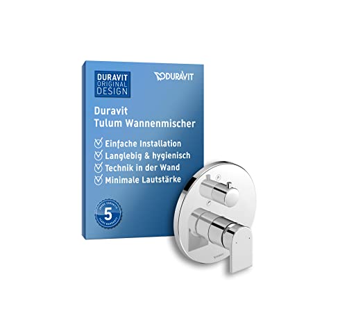 Duravit Tulum Wannenarmatur Unterputz für 2 Verbraucher mit Umstellventil, Einhebel-Wannenmischer mit Keramikmischsystem, Chrom von Duravit