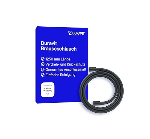 Duravit Universal Brauseschlauch, flexibler Duschschlauch 1,25 m mit Verdrehschutz, knickfest, Schwarz Matt von Duravit