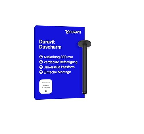 Duravit Universal Duscharm, Duscharmatur Deckenbefestigung, Brausearm 300 mm, Duschbrause rund, Schwarz Matt Duravit Universal Duscharm, Duscharmatur Deckenbefestigung, Brausearm 300 mm, Duschbrause rund, Schwarz Matt von Duravit