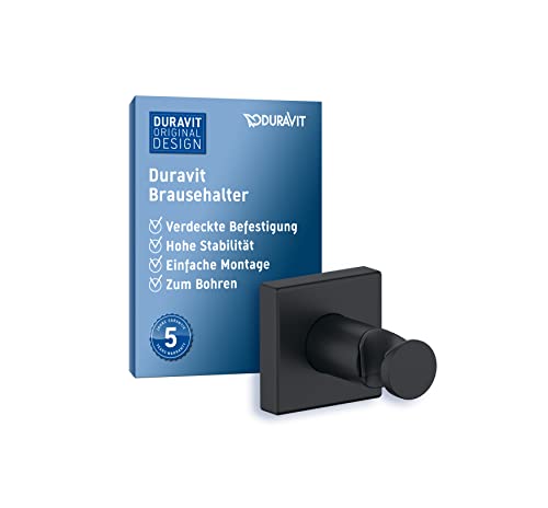 Duravit Universal Brausehalterung, Duschkopfhalterung für Handbrausen, Brausehalter eckig, Schwarz Matt Duravit Universal Brausehalterung, Duschkopfhalterung für Handbrausen, Brausehalter eckig, Schwarz Matt von Duravit
