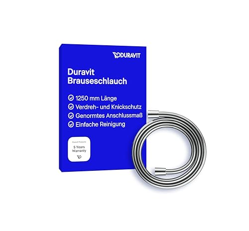 Duravit Universal Brauseschlauch, flexibler Duschschlauch 1,25 m mit Verdrehschutz, knickfest, Chrom von Duravit