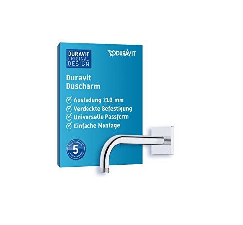 Duravit Universal Duscharm, Duscharmatur Wandbefestigung, Brausearm 210 mm, Duschbrause, Rosette eckig, Chrom von Duravit