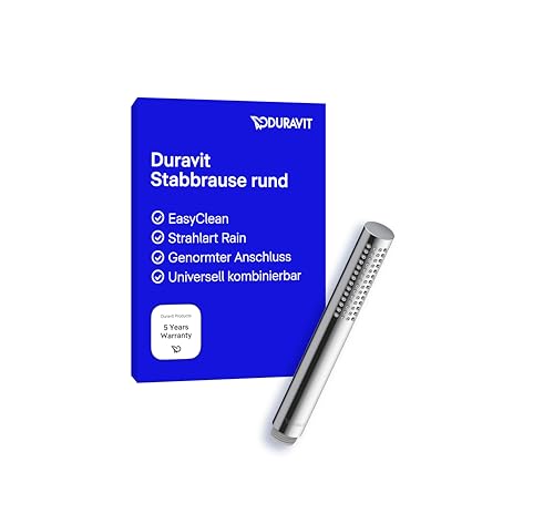 Duravit Universal Stabbrause, Duschkopf mit Strahlart Rain, Duschbrause rund, Handbrause mit reinigungsfreundlichen Silikonnoppen, Chrom Duravit Universal Stabbrause, Duschkopf mit Strahlart Rain, Duschbrause rund, Handbrause mit reinigungsfreundlichen Silikonnoppen, Chrom von Duravit