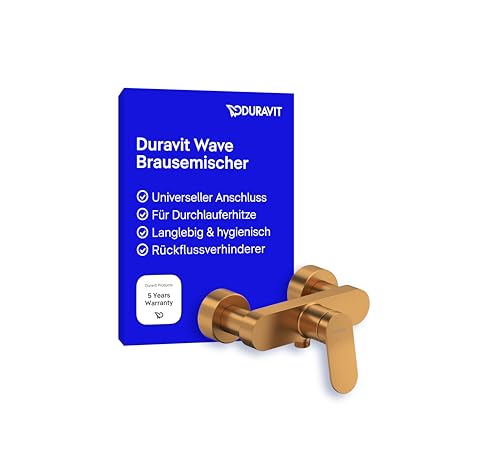 Duravit Wave Duscharmatur Aufputz für 1 Verbraucher, Badewannenarmatur mit Rückflussverhinderer, Einhebel-Brausemischer mit Keramikmischsystem, Bronze Gebürstet von Duravit