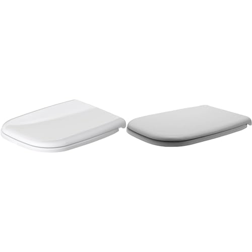 Duravit WC-Sitz D-Code Compact, Toilettendeckel aus Urea-Duroplast, Klodeckel mit Edelstahl Scharnieren, Weiß & WC-Sitz D-Code Scharniere Edelstahl von Duravit