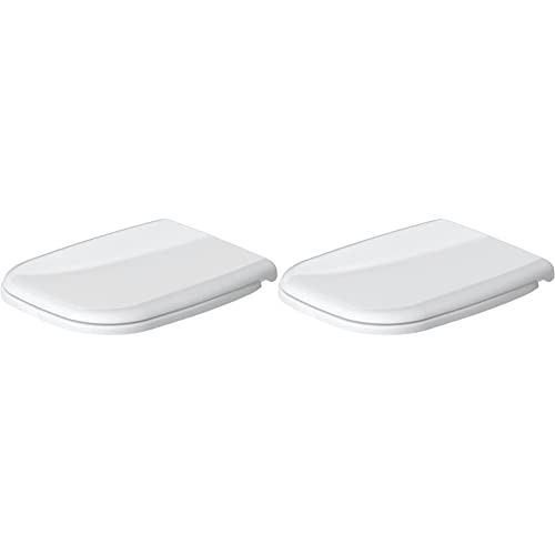 Duravit WC-Sitz D-Code Compact, Toilettendeckel mit Absenkautomatik, Klodeckel aus Urea-Duroplast, mit Edelstahl Scharnieren, Weiß & Set DURAVIT D-Code WC-Sitz mit Absenkautomatik SoftClose von Duravit