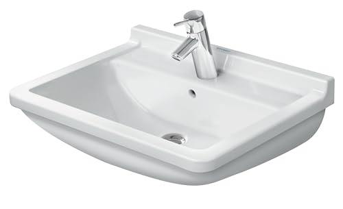 Duravit Waschtisch Starck 3 | 030060000 | Zeitloses Waschbecken in Weiß | Waschtisch 60 x 45 cm zur Wandmontage | WonderGliss Beschichtung | Mit Überlauf und Hahnloch | Klassischer Stil | 04829 3 von Duravit