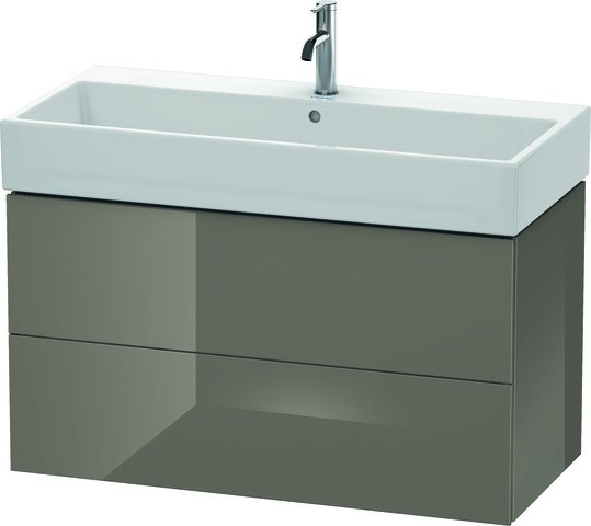 Duravit L-Cube Waschtischunterbau wandhängend Flanell Grau Hochglanz 984x459x544 mm - LC627808989 LC627808989 von Duravit