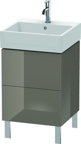 Duravit L-Cube Waschtischunterbau bodenstehend Flanell Grau Hochglanz 484x459x582 mm - LC677408989 LC677408989 von Duravit