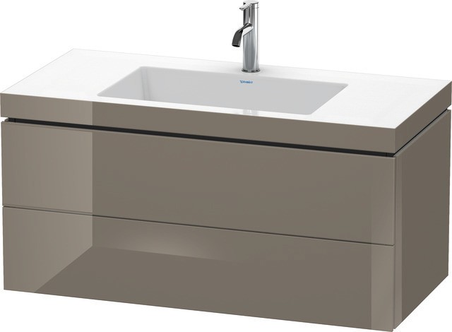 Duravit L-Cube c-bonded Set wandhängend Flanell Grau Hochglanz 1000x480x500 mm - LC6928O8989 LC6928O8989 von Duravit