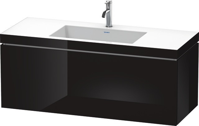 Duravit L-Cube c-bonded Set wandhängend Schwarz Hochglanz 1200x480x500 mm - LC6919O4040 LC6919O4040 von Duravit