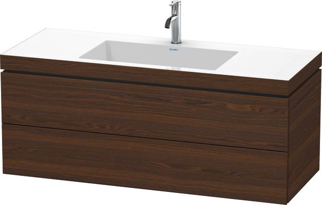 Duravit L-Cube c-bonded Set wandhängend Nussbaum gebürstet Matt 1200x480x500 mm - LC6929O6969 LC6929O6969 von Duravit